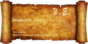 Wambach Edit névjegykártya